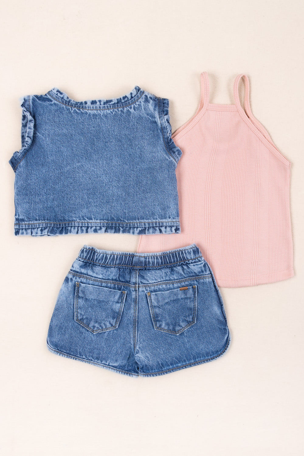 CONJUNTO 3 PRENDAS NIÑA STRAWBERRIES ROSADO