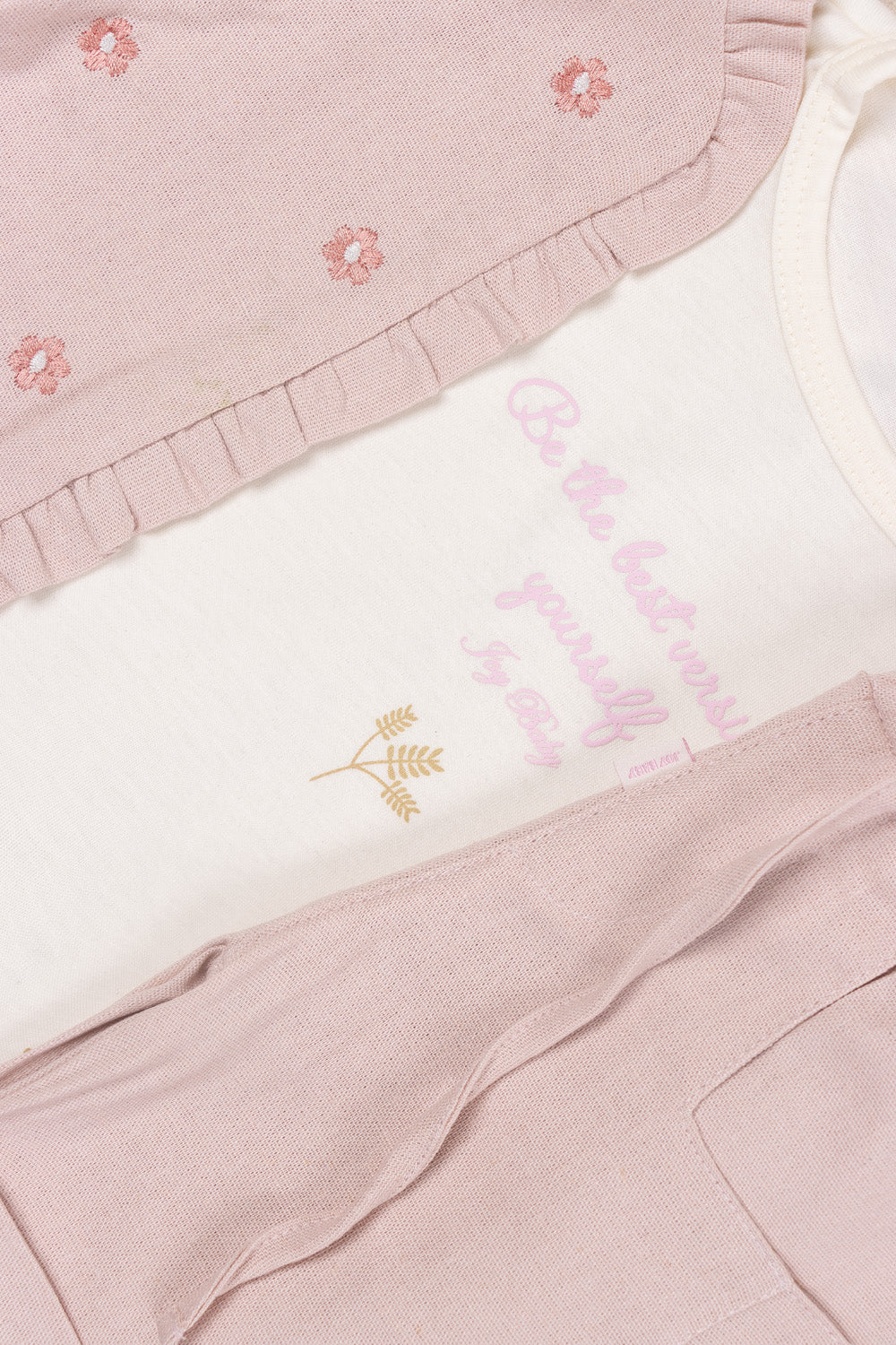 CONJUNTO 3 PRENDAS NIÑA SUMMER PALO ROSA