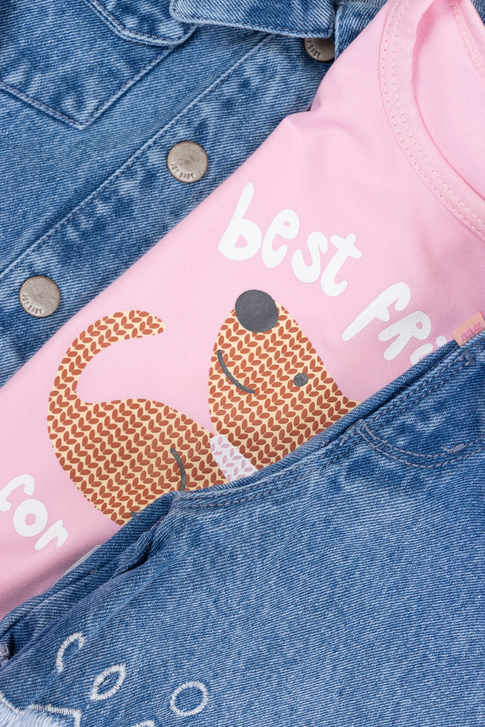 CONJUNTO 3 PRENDAS NIÑA PET ROSADO