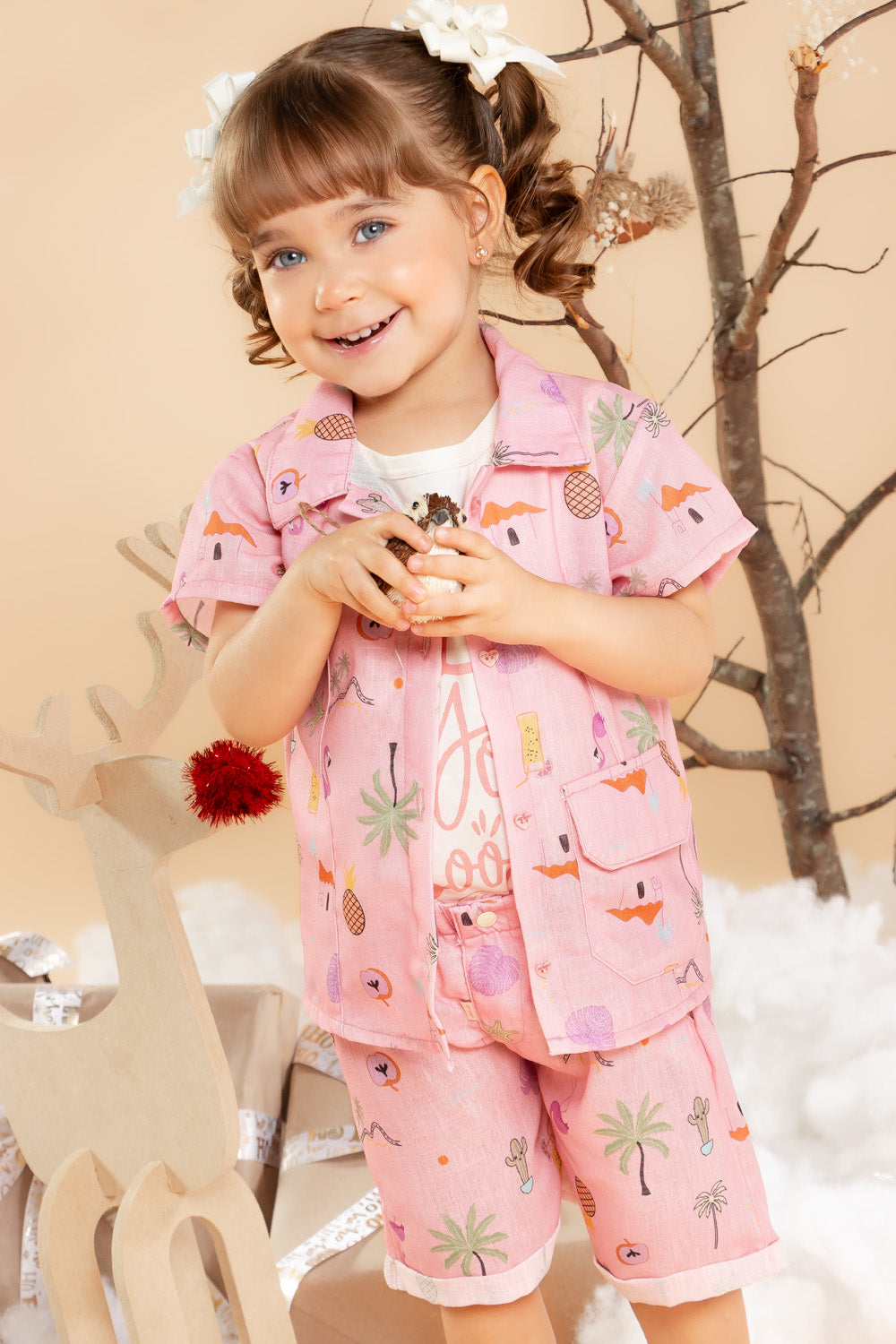 CONJUNTO 3 PRENDAS NIÑA SOON ROSADO