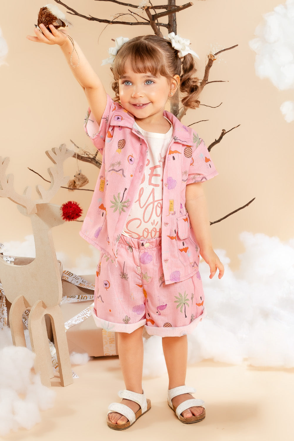 CONJUNTO 3 PRENDAS NIÑA SOON ROSADO