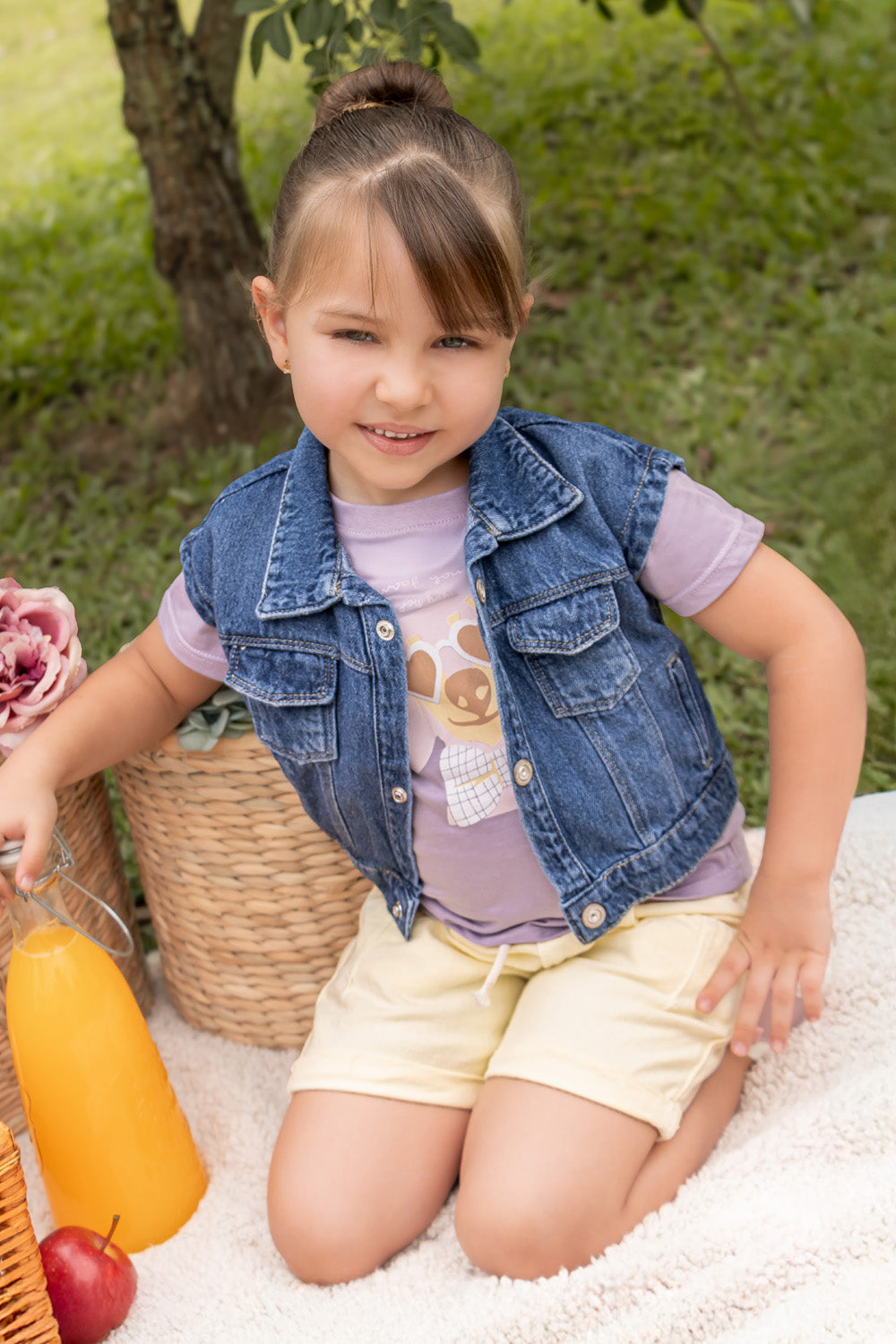 CONJUNTO 3 PRENDAS NIÑA WOOF LILA