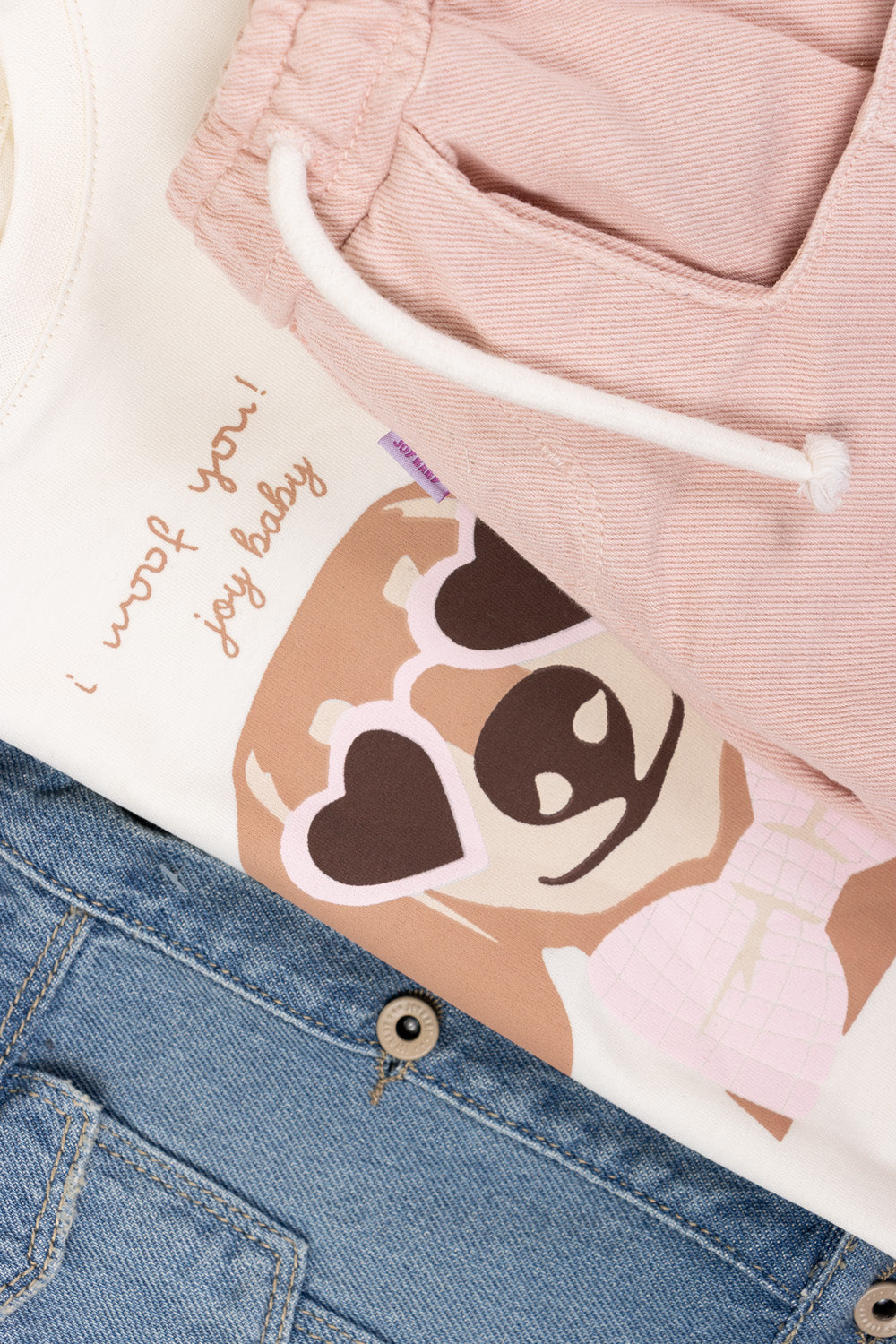 CONJUNTO 3 PRENDAS NIÑA WOOF BLANCO