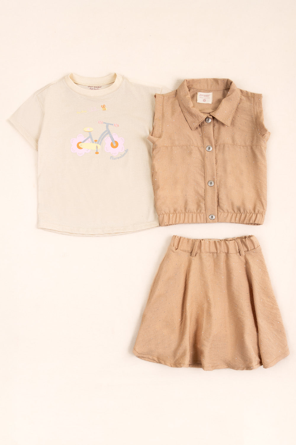CONJUNTO 3 PRENDAS NIÑA BIKE CAFÉ