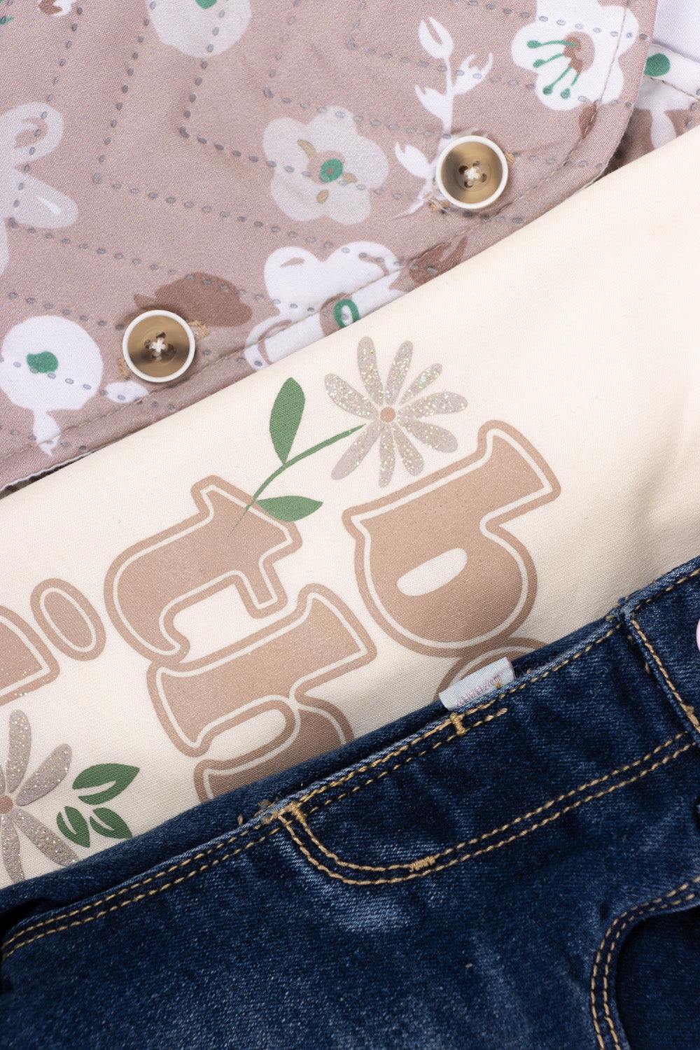 CONJUNTO 3 PRENDAS NIÑA BE CAFÉ