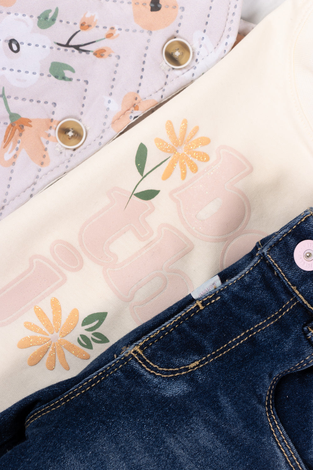 CONJUNTO 3 PRENDAS NIÑA BE BEIGE