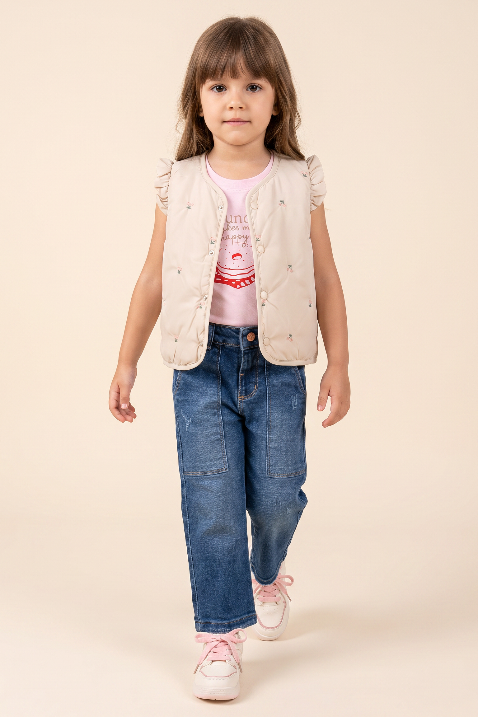 CONJUNTO 3 PRENDAS NIÑA BRUNCH BEIGE