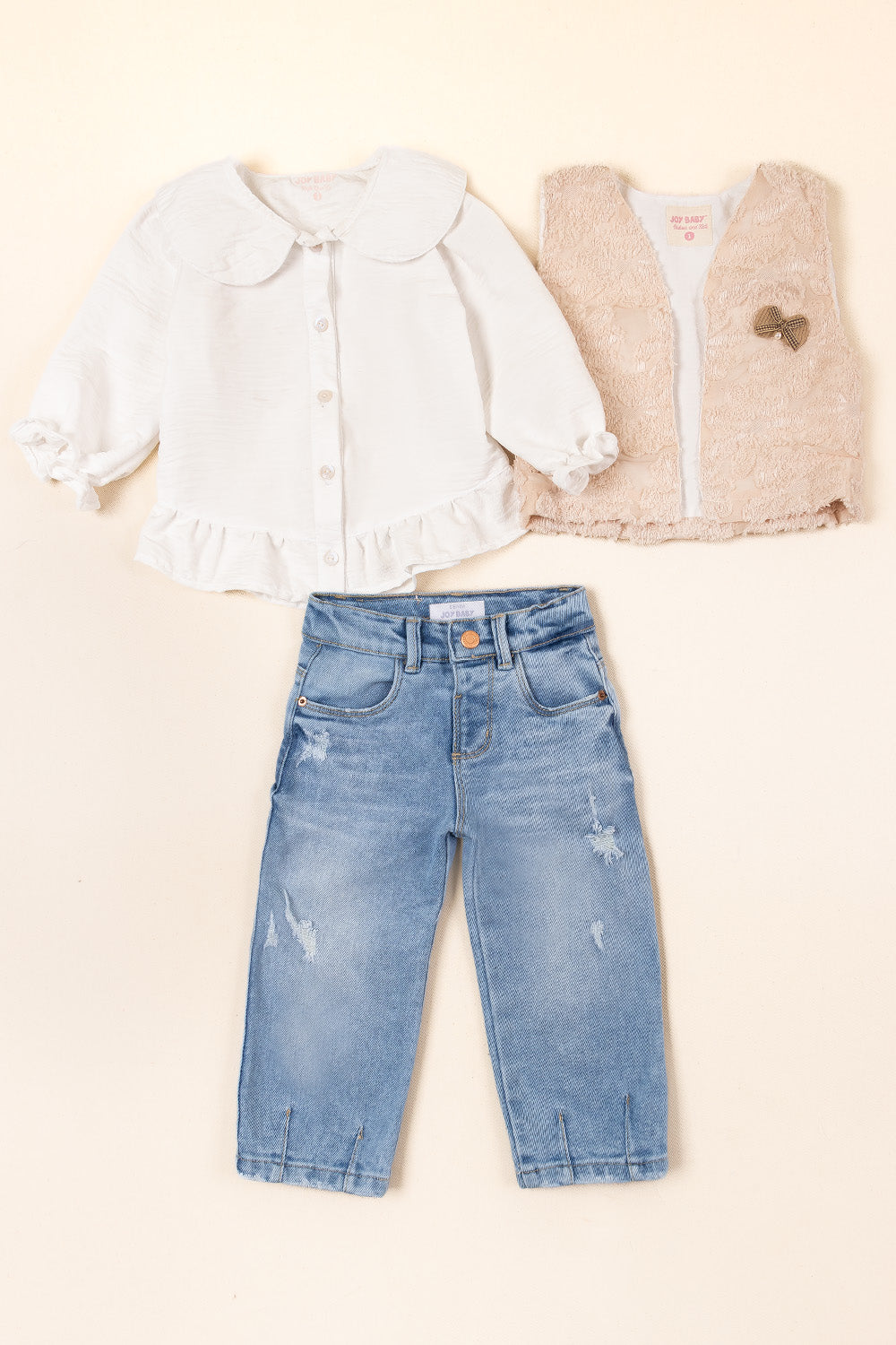 CONJUNTO 3 PRENDAS NIÑA SWEET BLANCO