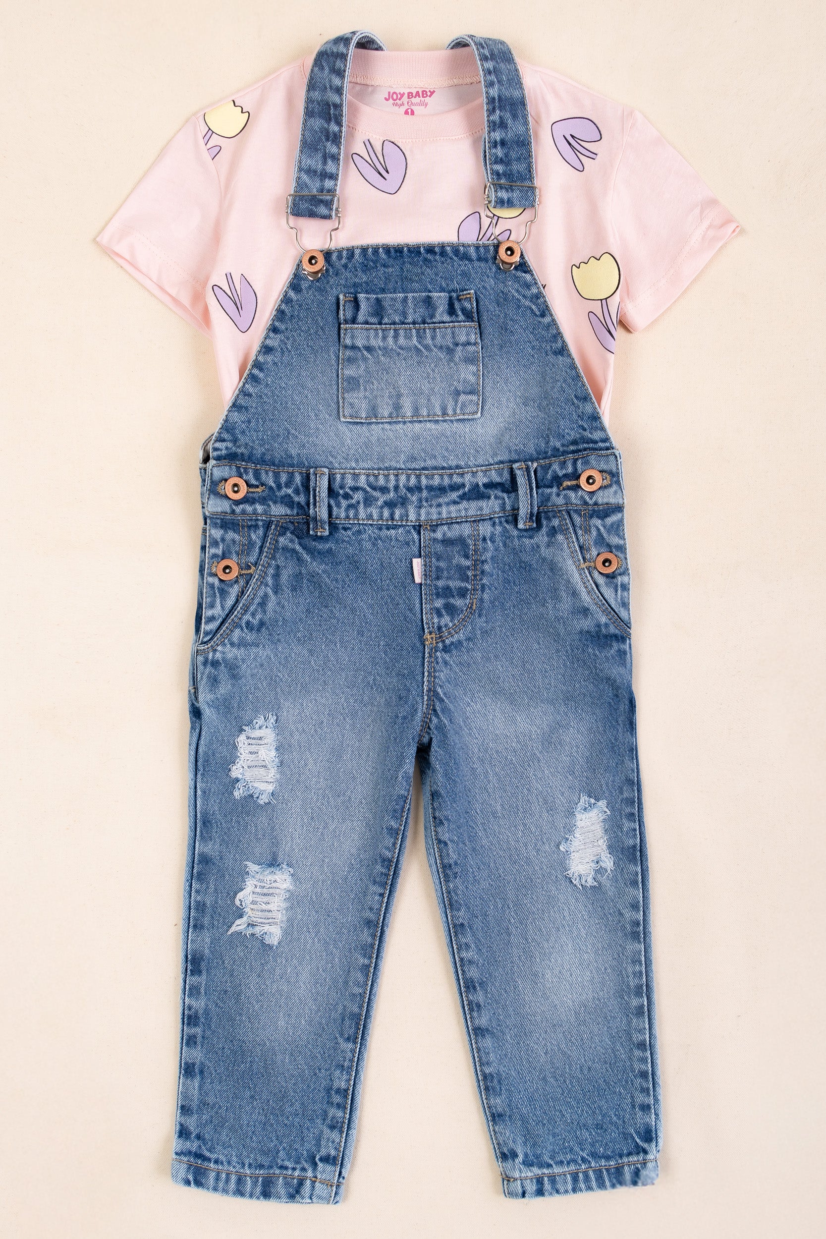 CONJUNTO OVEROL NIÑA MANDARINA