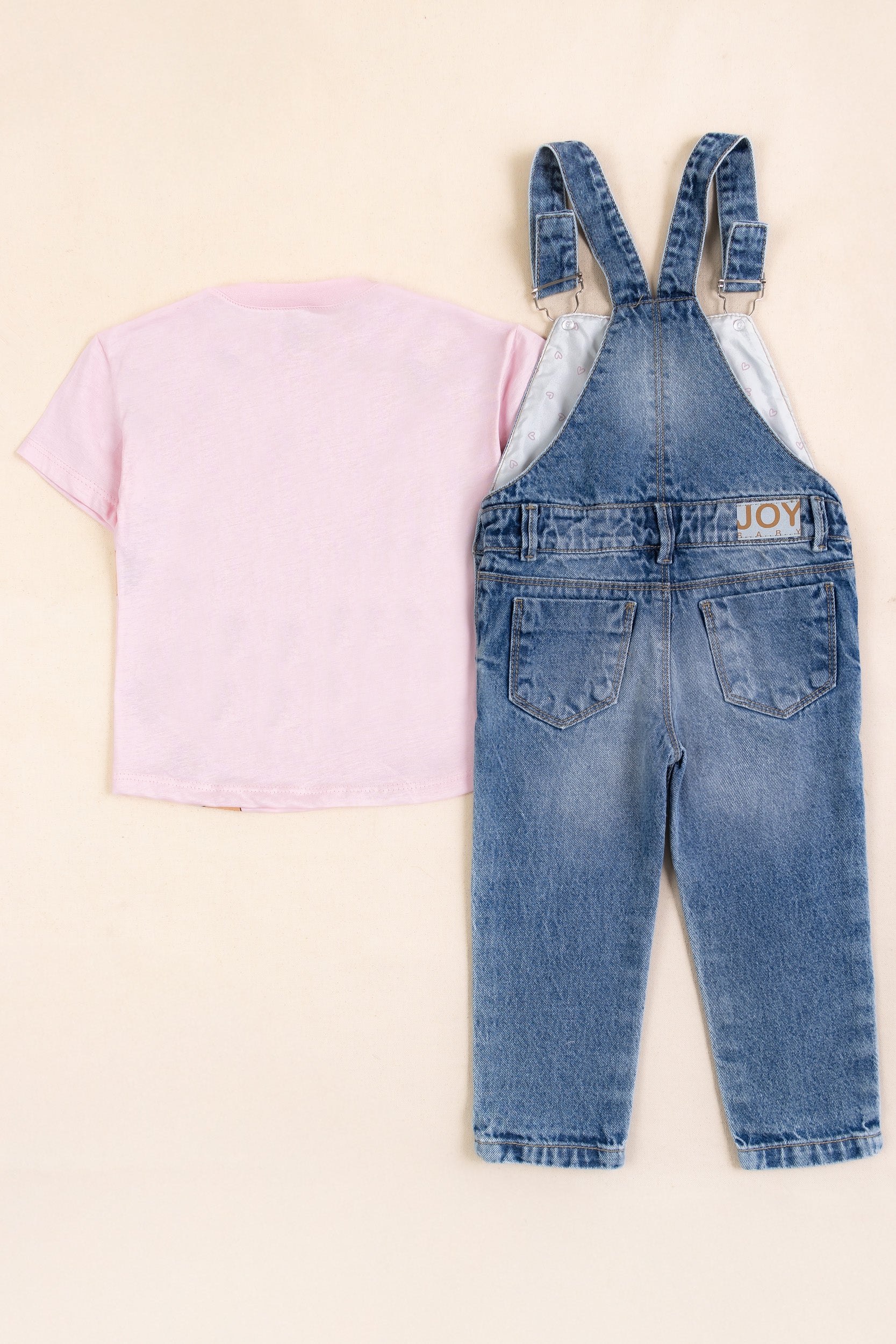 CONJUNTO OVEROL NIÑA ROSA