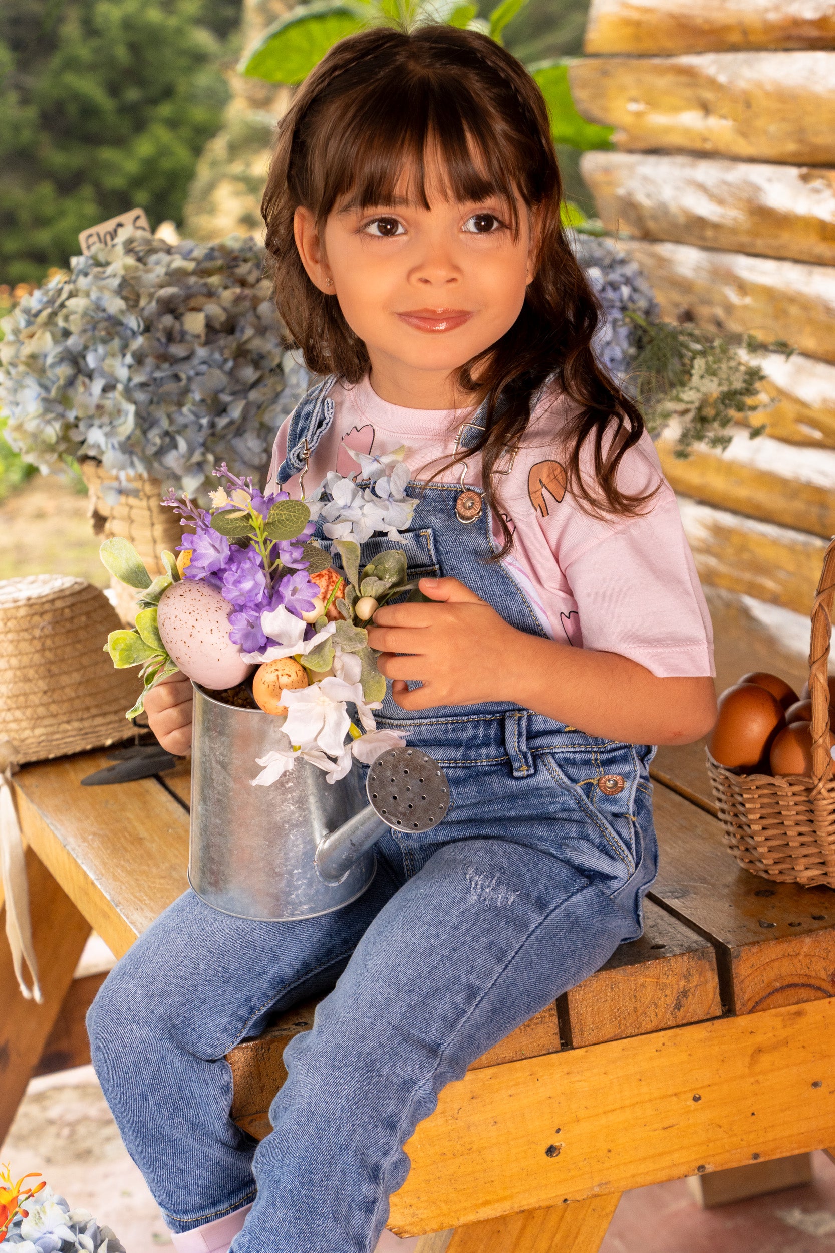 CONJUNTO OVEROL NIÑA ROSA