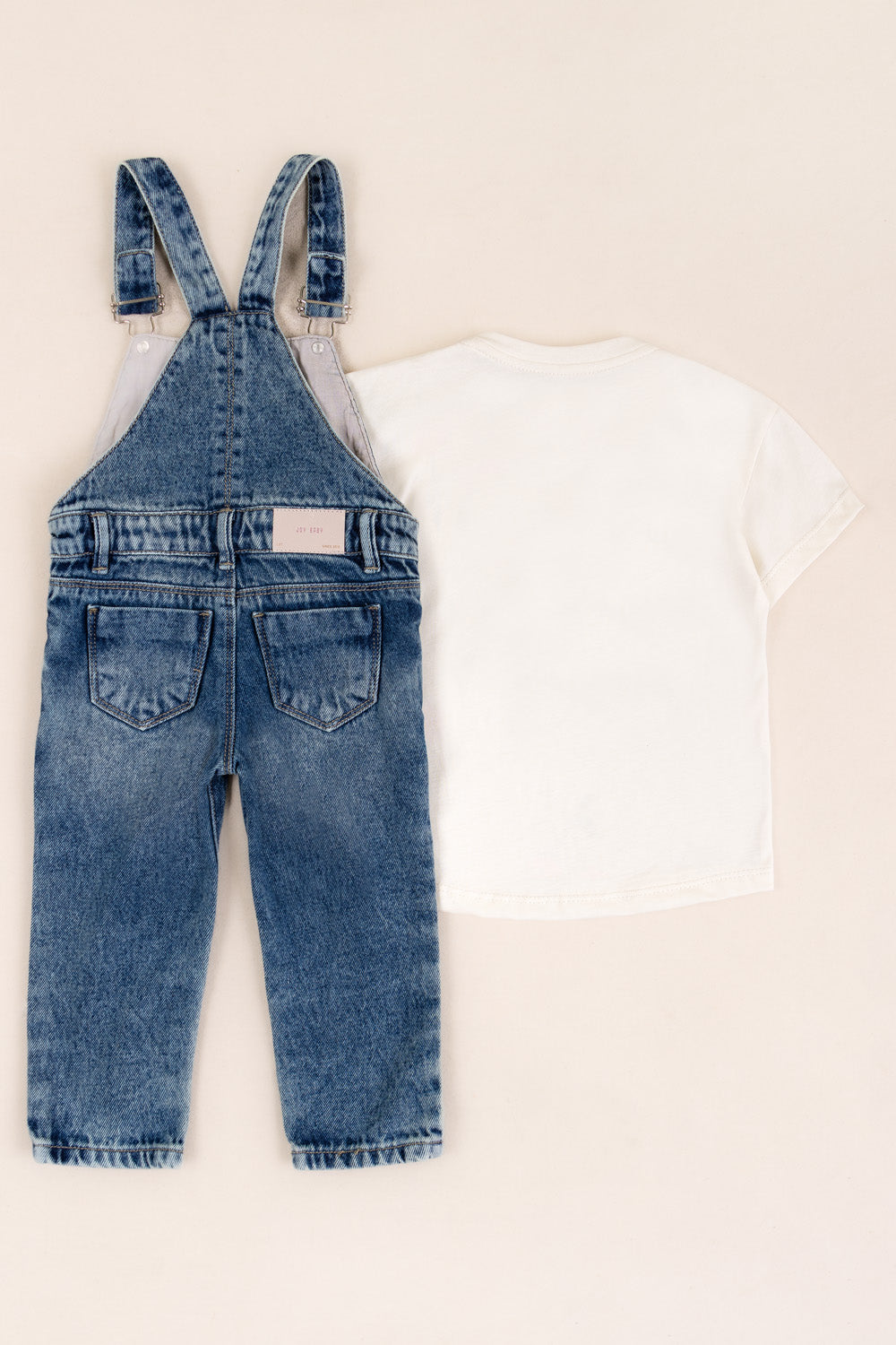 CONJUNTO OVEROL NIÑA CHERRIES BLANCO