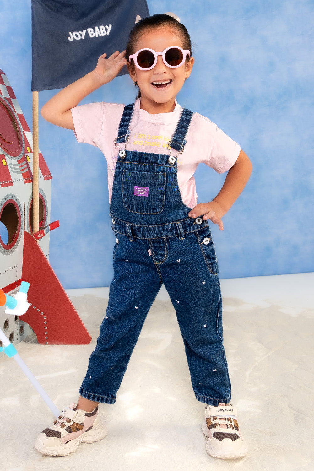 CONJUNTO OVEROL NIÑA COOL KIT ROSADO