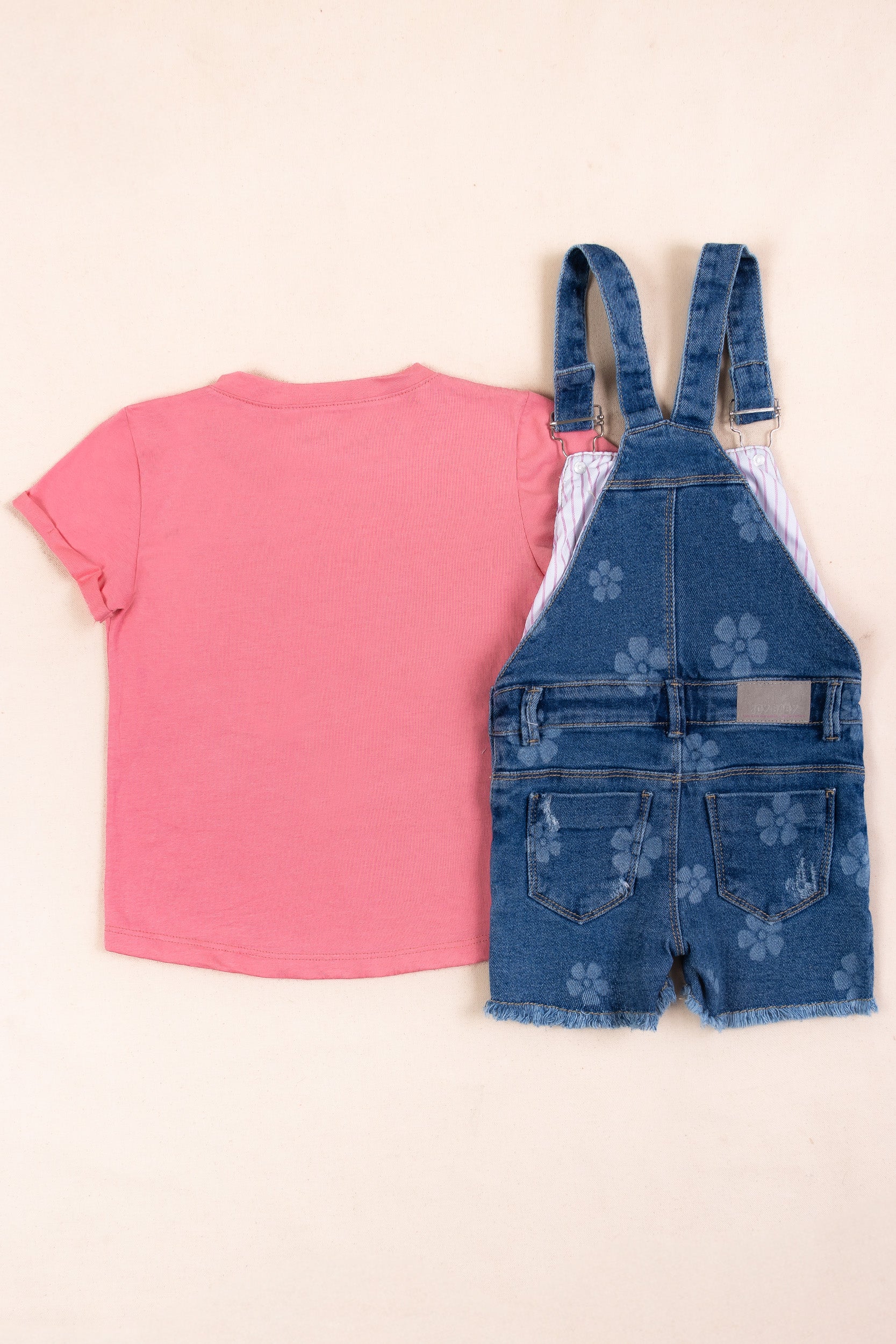 CONJUNTO OVEROL NIÑA SALMON