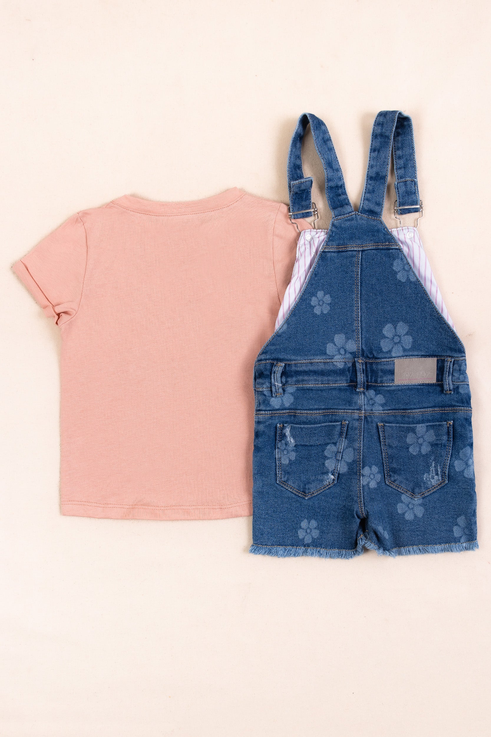 CONJUNTO OVEROL NIÑA PALO ROSA