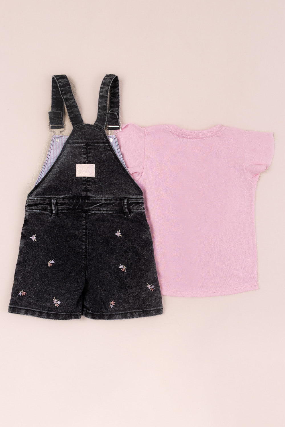 CONJUNTO OVEROL NIÑA GARDEN ROSADO