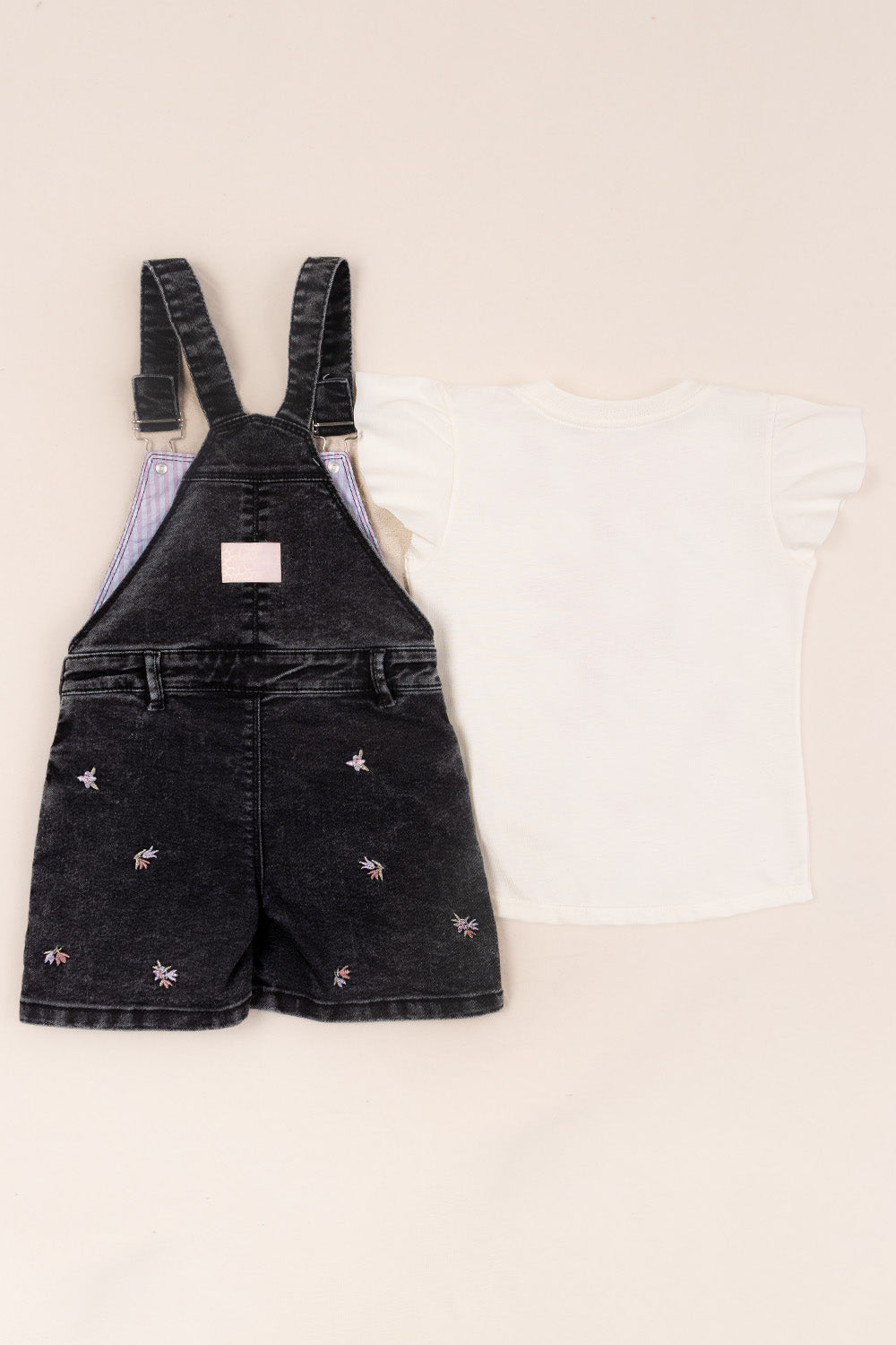 CONJUNTO OVEROL NIÑA GARDEN BLANCO