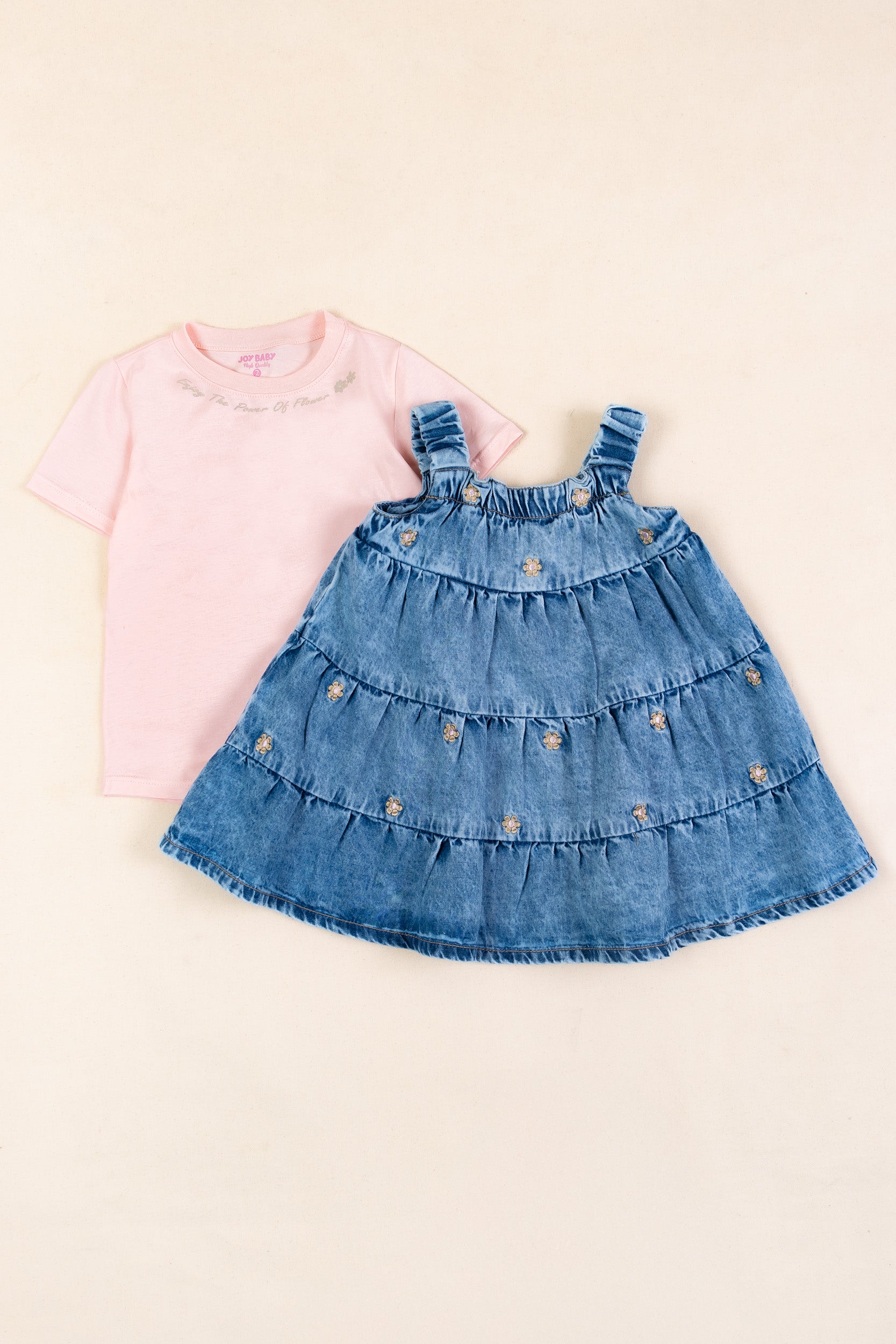 CONJUNTO VESTIDO NIÑA ROSADO