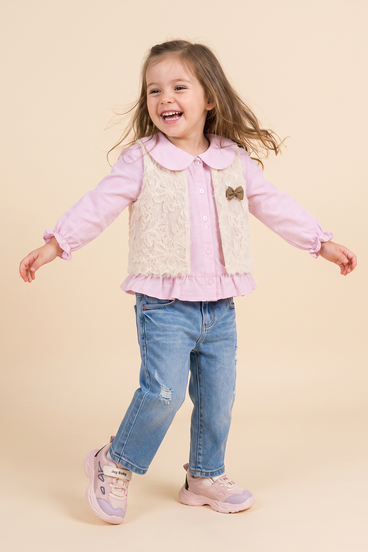 CONJUNTO 3 PRENDAS NIÑA SWEET PALO ROSA
