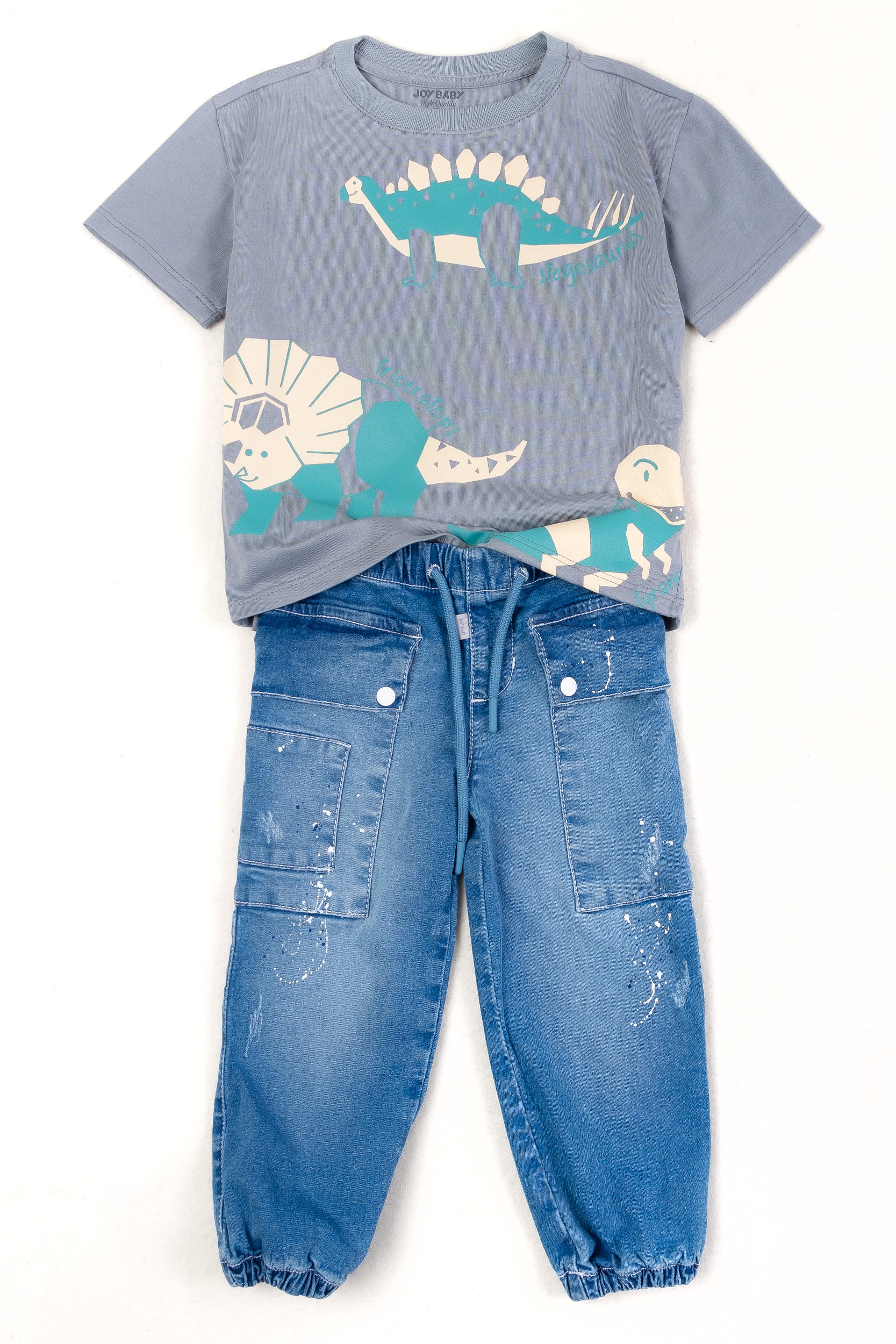 CONJUNTO 2 PRENDAS NIÑO DINO GRIS