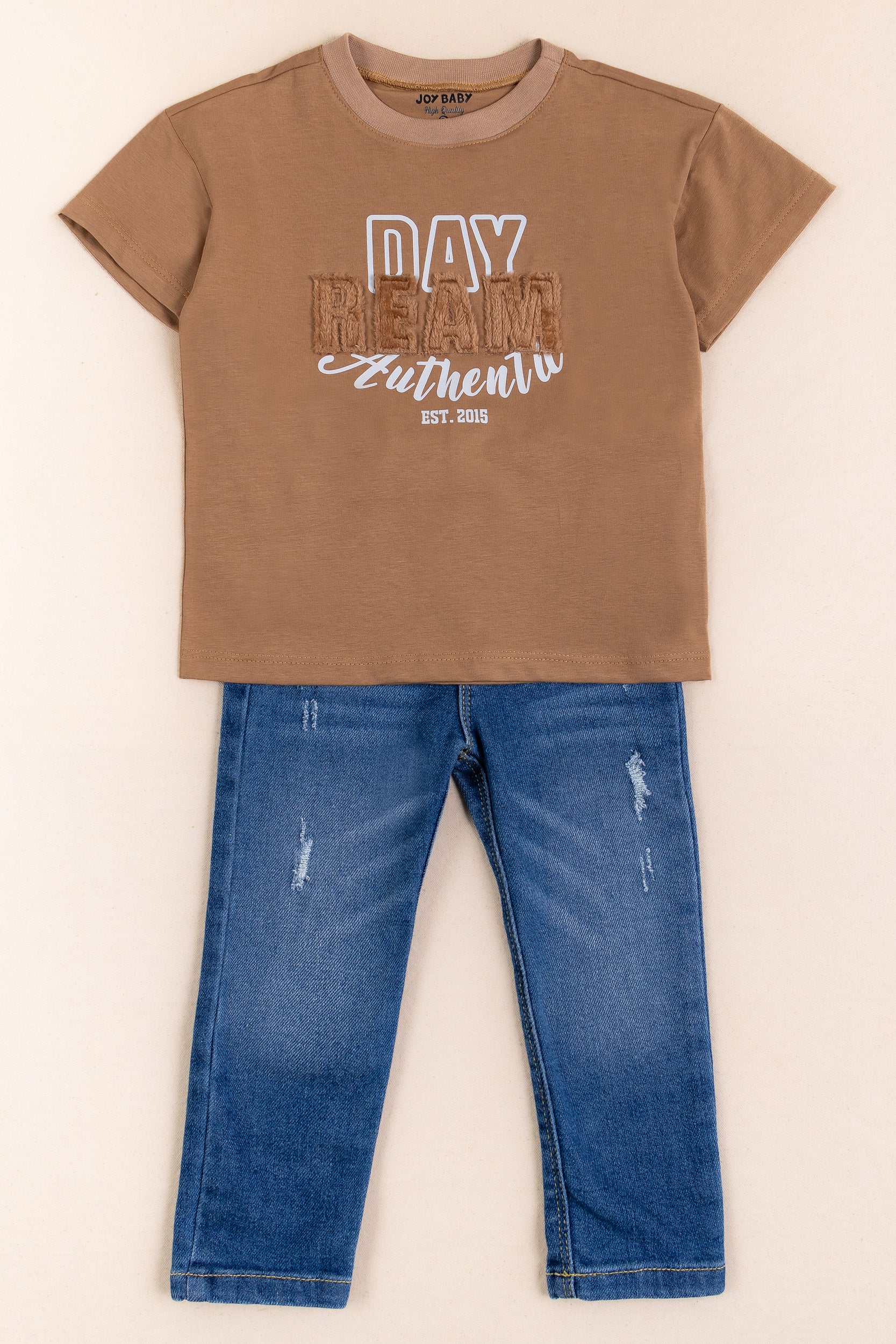 CONJUNTO 2 PRENDAS NIÑO CAFE