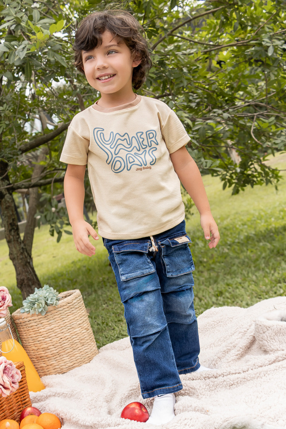 CONJUNTO 2 PRENDAS NIÑO SUMMER DAYS BEIGE