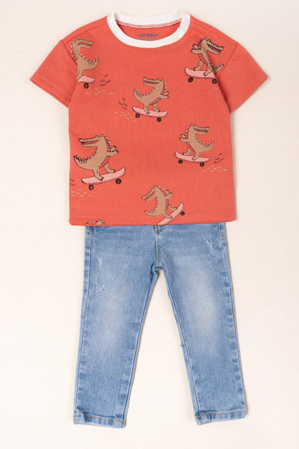 CONJUNTO 2 PRENDAS NIÑO SKATE SALMÓN