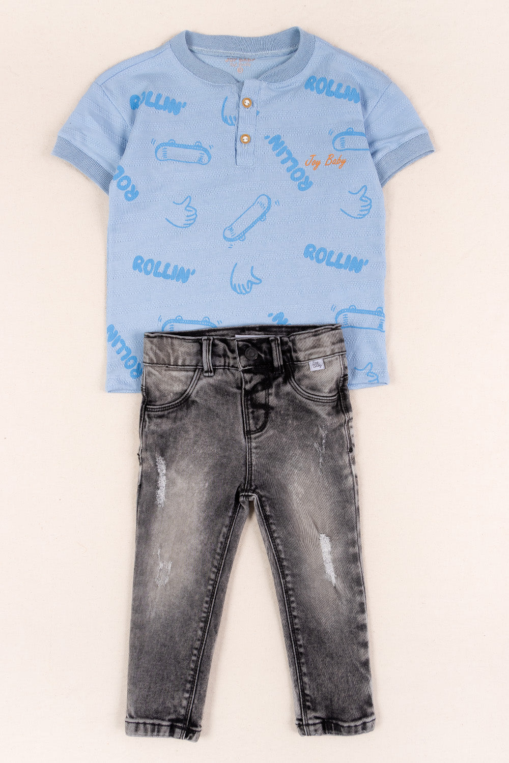 CONJUNTO 2 PRENDAS NIÑO ROLLIN AZUL