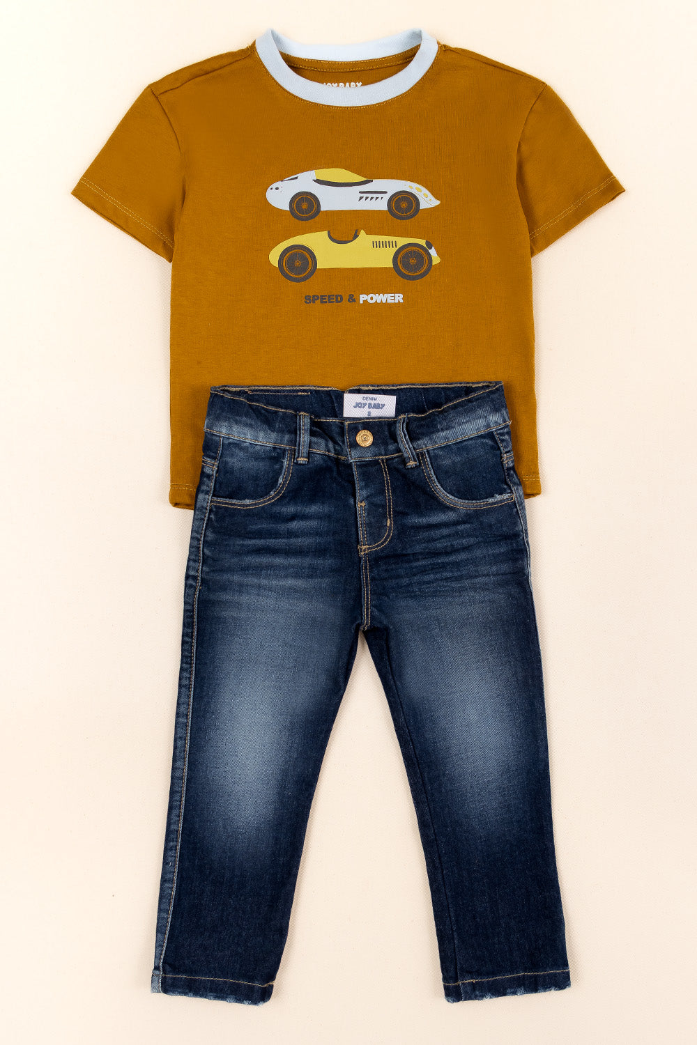 CONJUNTO 2 PRENDAS NIÑO POWER MOSTAZA