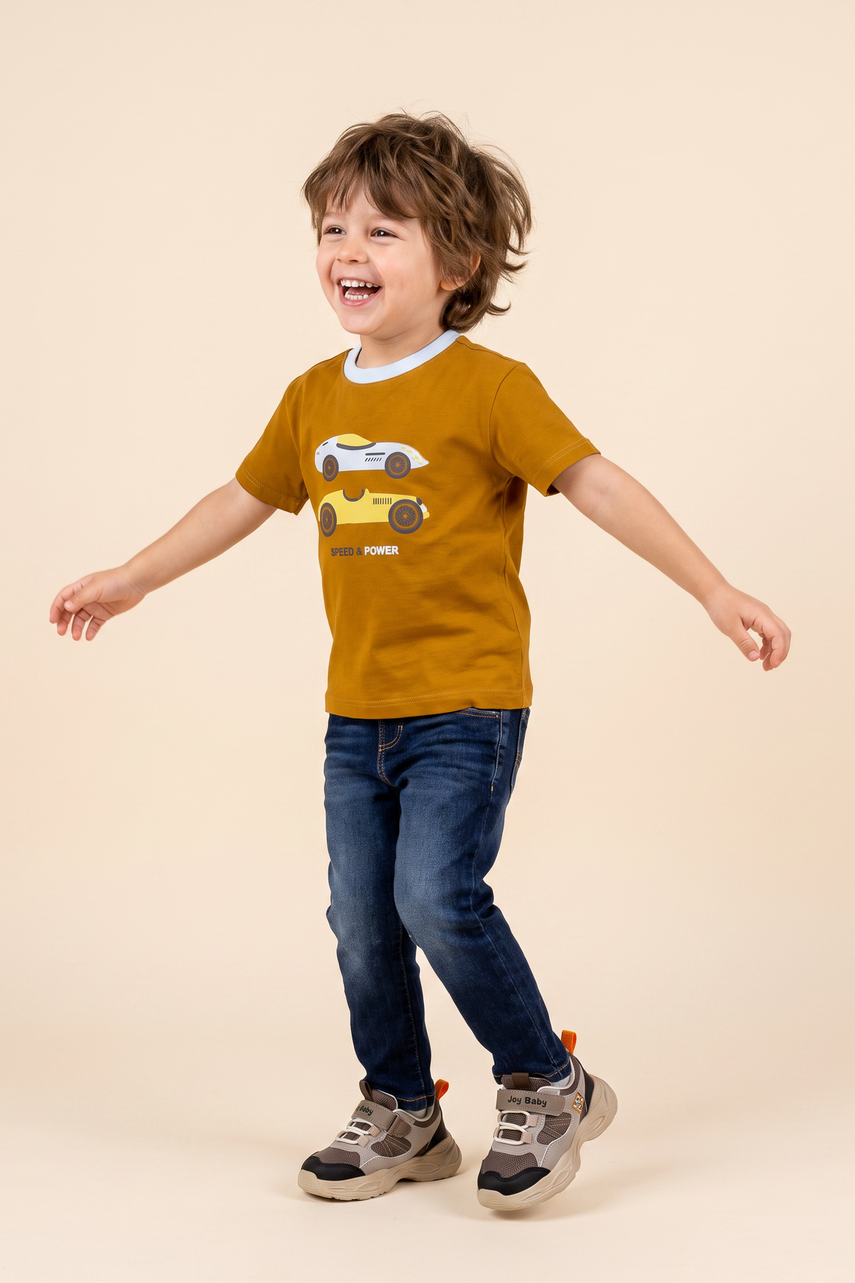 CONJUNTO 2 PRENDAS NIÑO POWER MOSTAZA