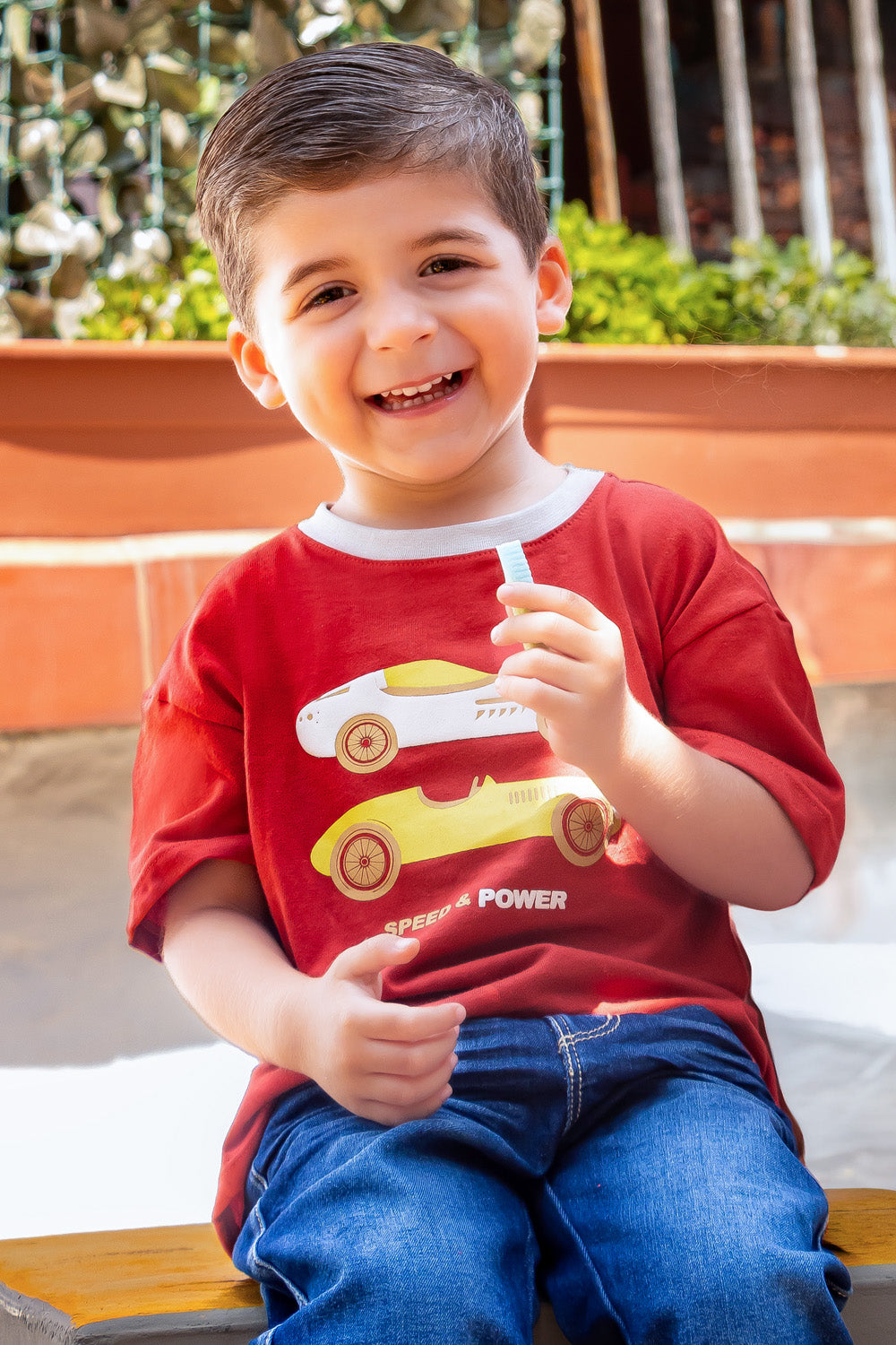 CONJUNTO 2 PRENDAS NIÑO POWER ROJO