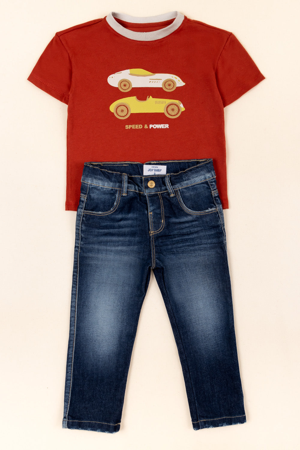 CONJUNTO 2 PRENDAS NIÑO POWER ROJO