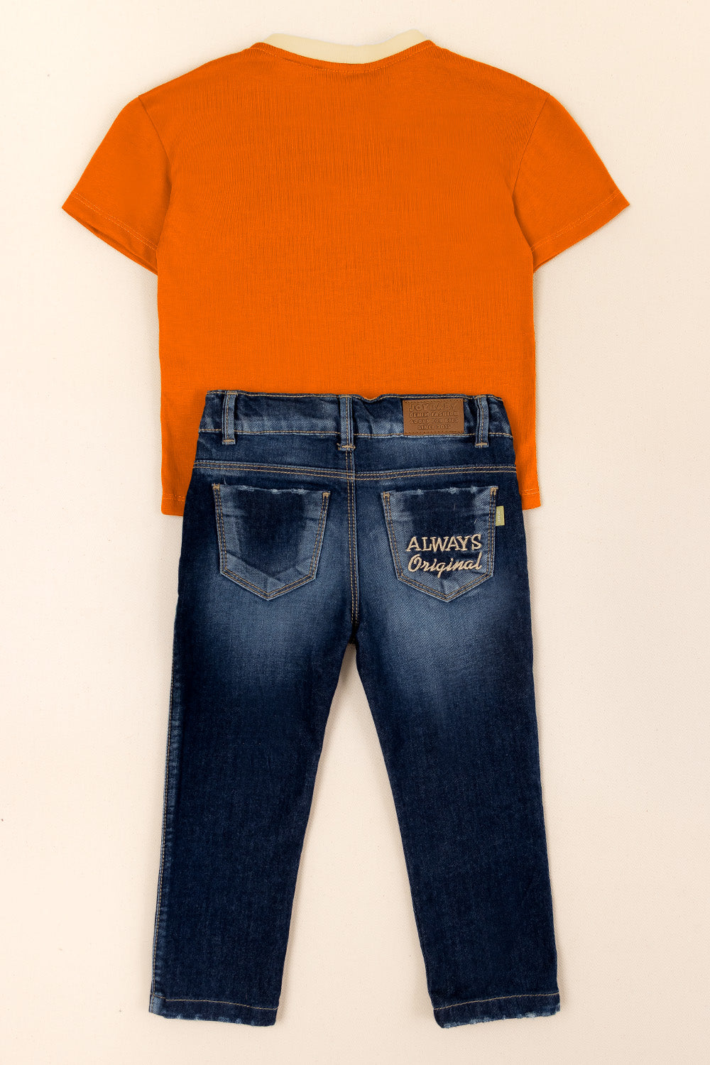 CONJUNTO 2 PRENDAS NIÑO POWER NARANJA