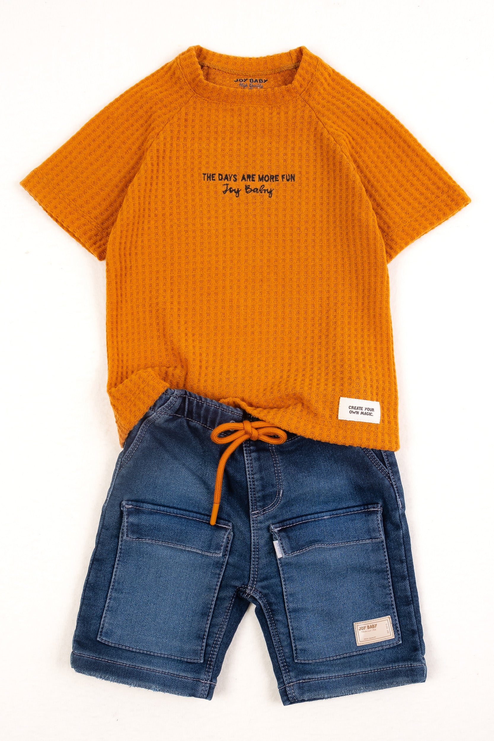 CONJUNTO BERMUDA NIÑO TERRACOTA