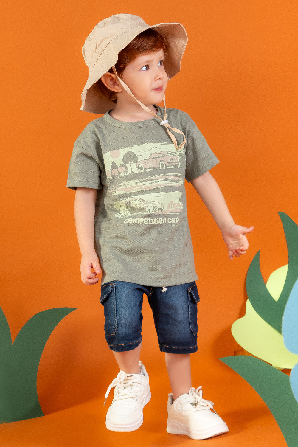 CONJUNTO BERMUDA NIÑO CAR VERDE