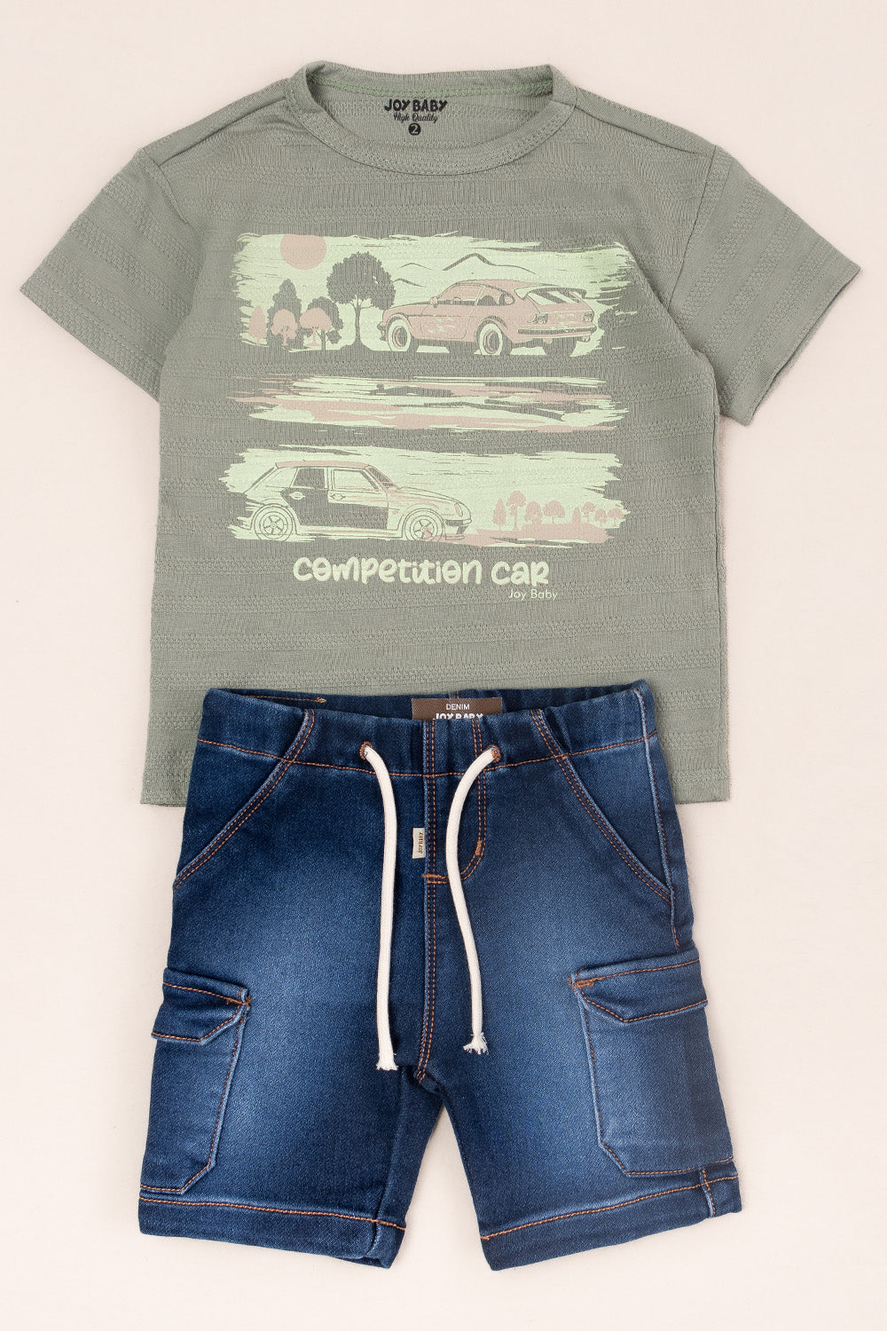 CONJUNTO BERMUDA NIÑO CAR VERDE