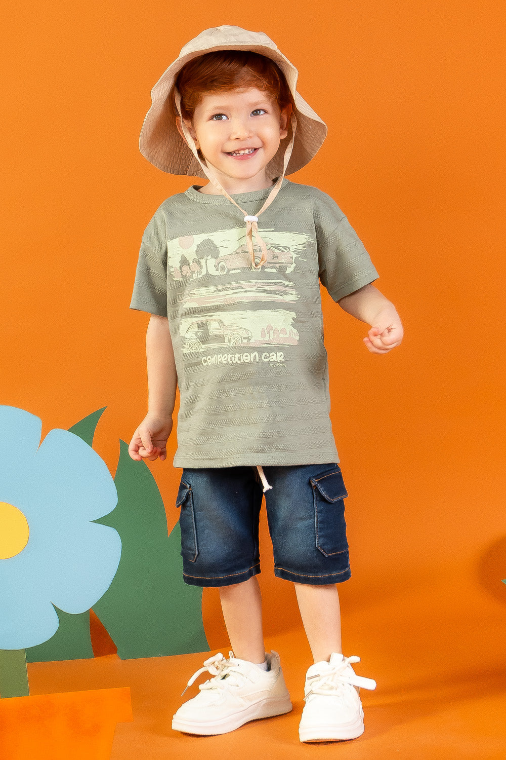 CONJUNTO BERMUDA NIÑO CAR VERDE