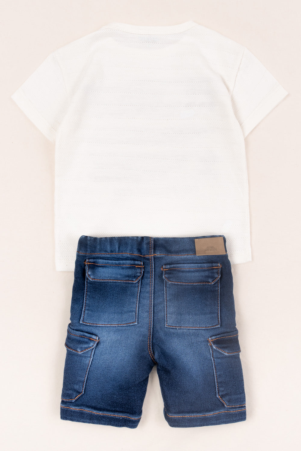 CONJUNTO BERMUDA NIÑO CAR BLANCO