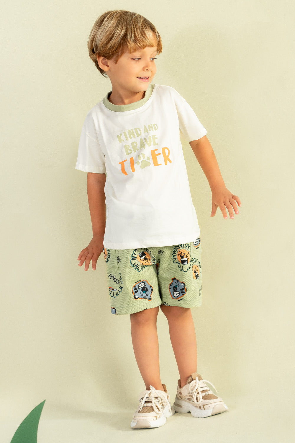 CONJUNTO BERMUDA NIÑO TIGER VERDE