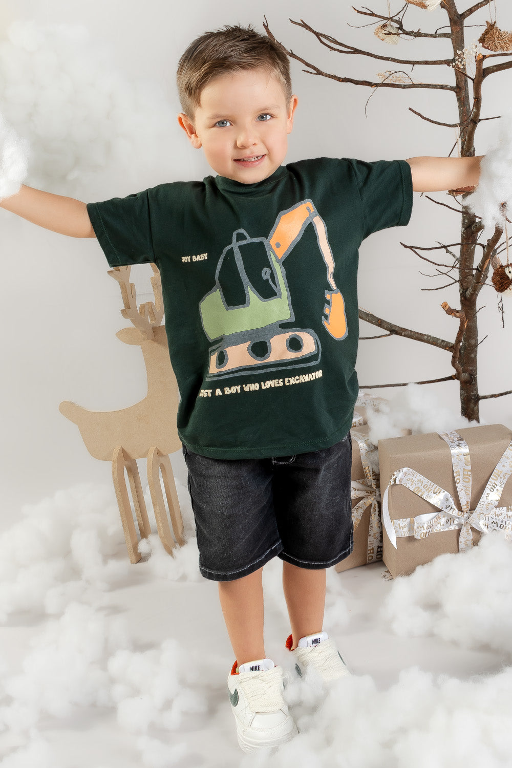 CONJUNTO BERMUDA NIÑO EXCAVATOR VERDE