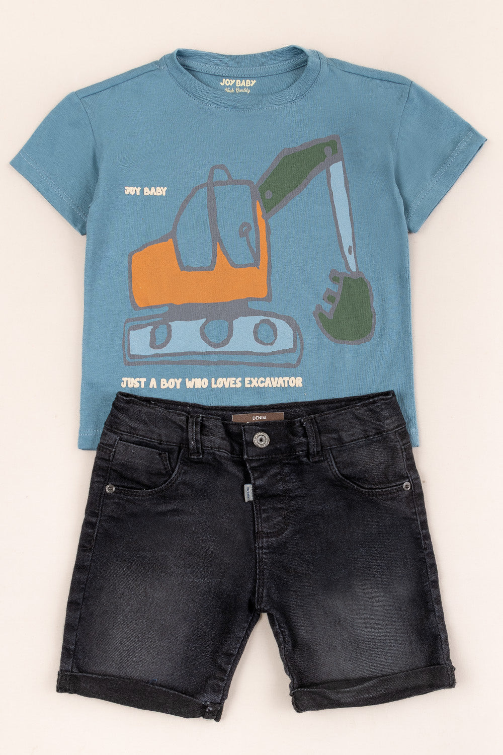 CONJUNTO BERMUDA NIÑO EXCAVATOR AZUL