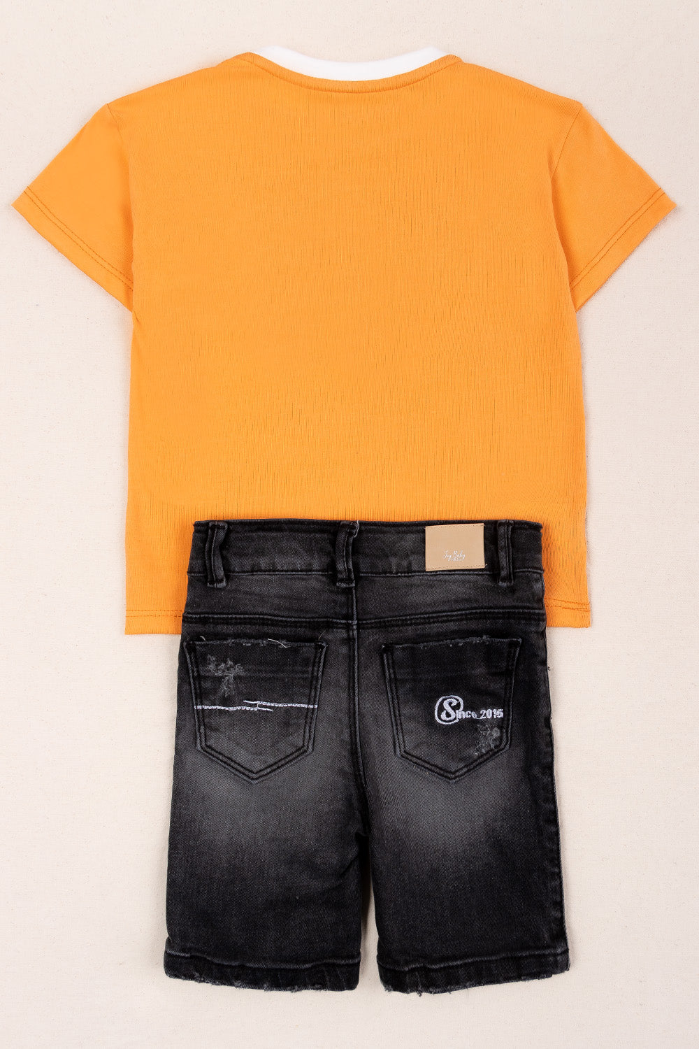CONJUNTO BERMUDA NIÑO GOOD VIBES NARANJA