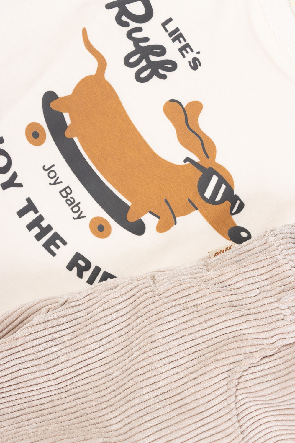 CONJUNTO BERMUDA NIÑO RUFF BLANCO