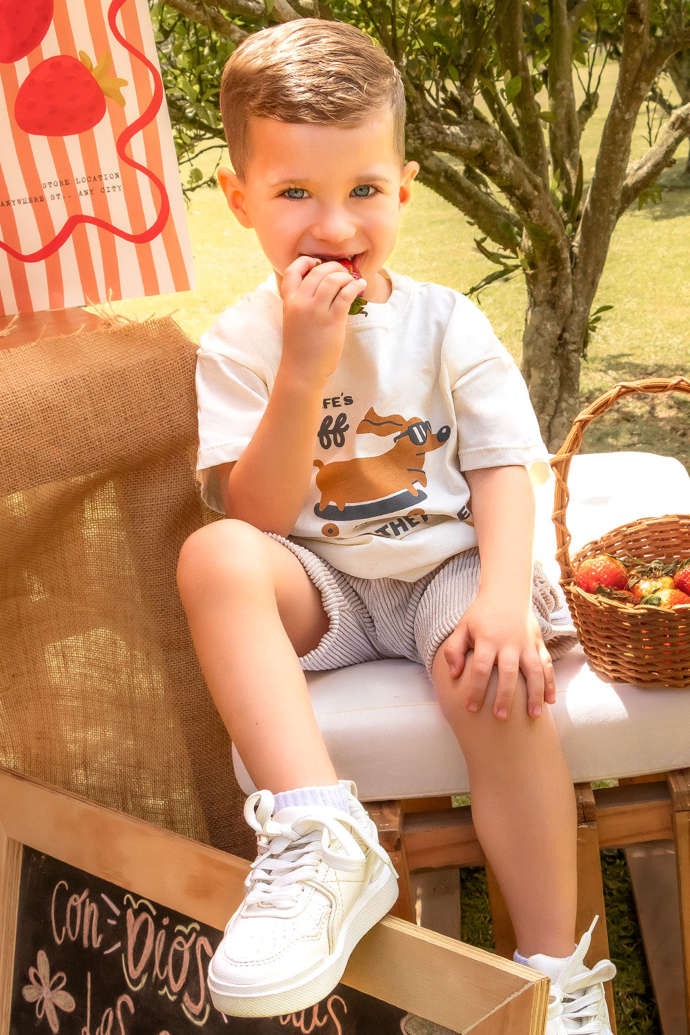 CONJUNTO BERMUDA NIÑO RUFF BLANCO