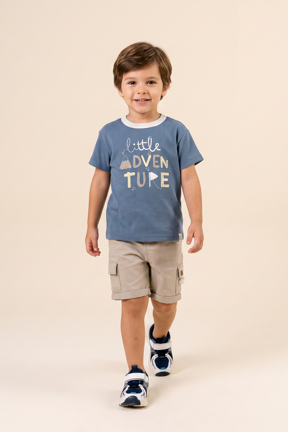 CONJUNTO BERMUDA NIÑO ADVENTURE BEIGE