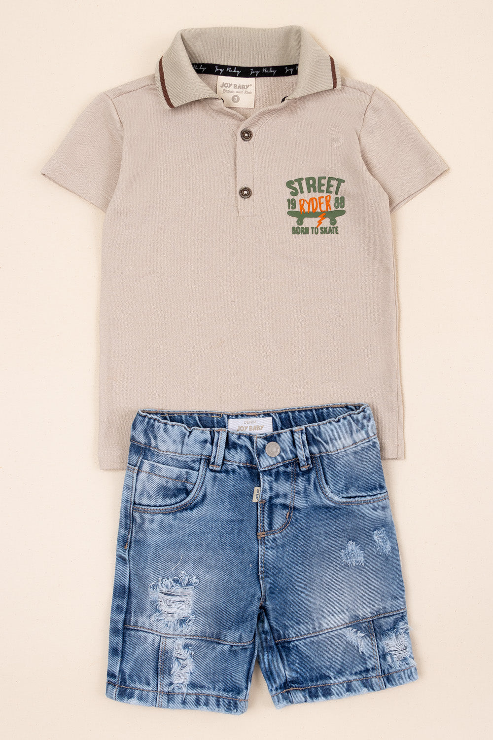 CONJUNTO BERMUDA NIÑO STREET BEIGE