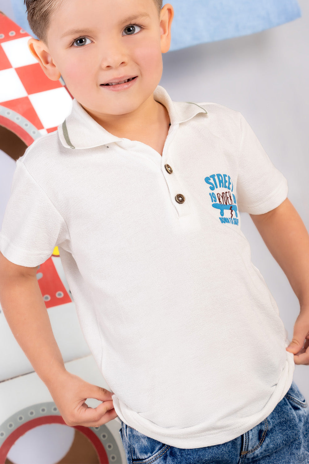 CONJUNTO BERMUDA NIÑO STREET BLANCO