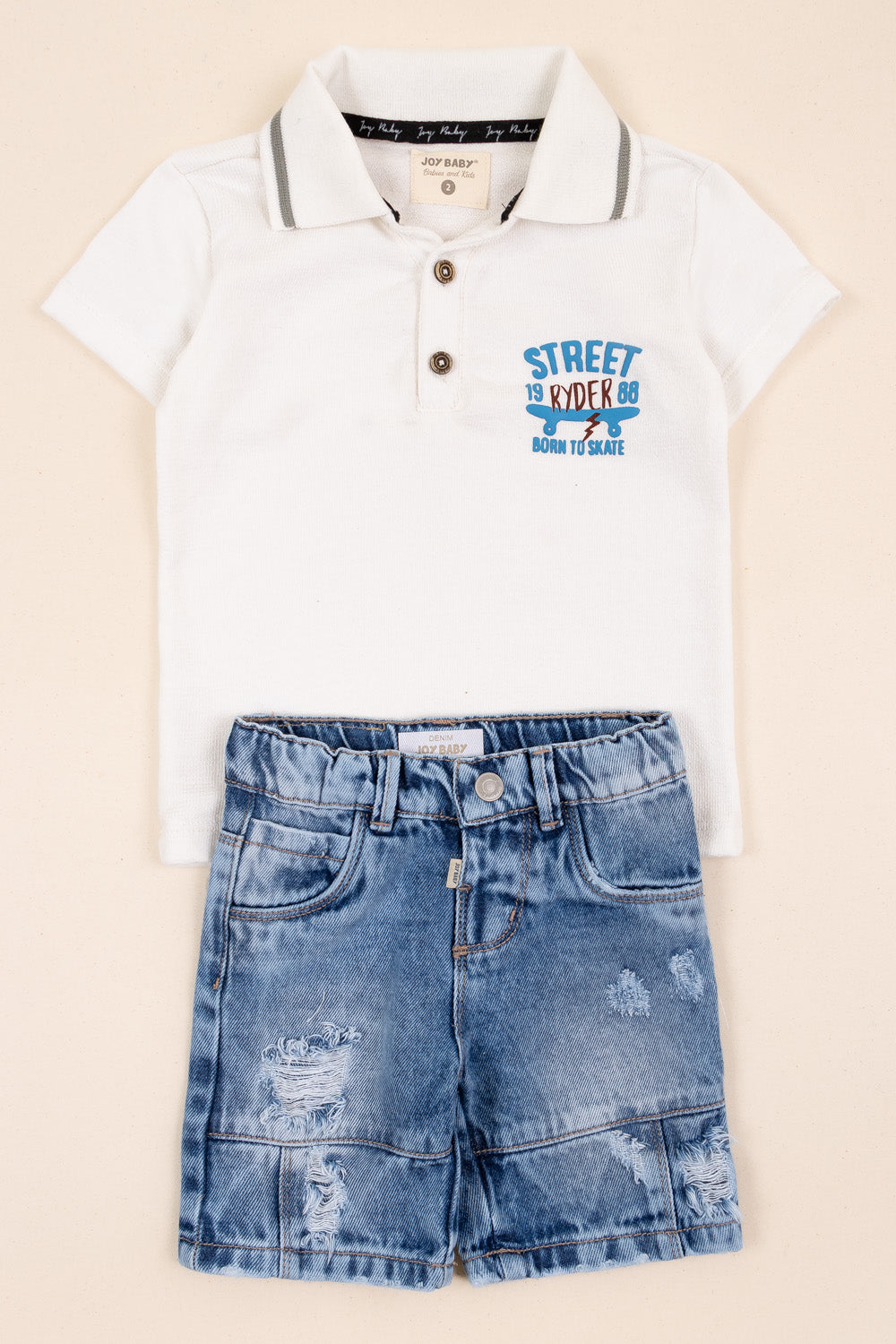 CONJUNTO BERMUDA NIÑO STREET BLANCO