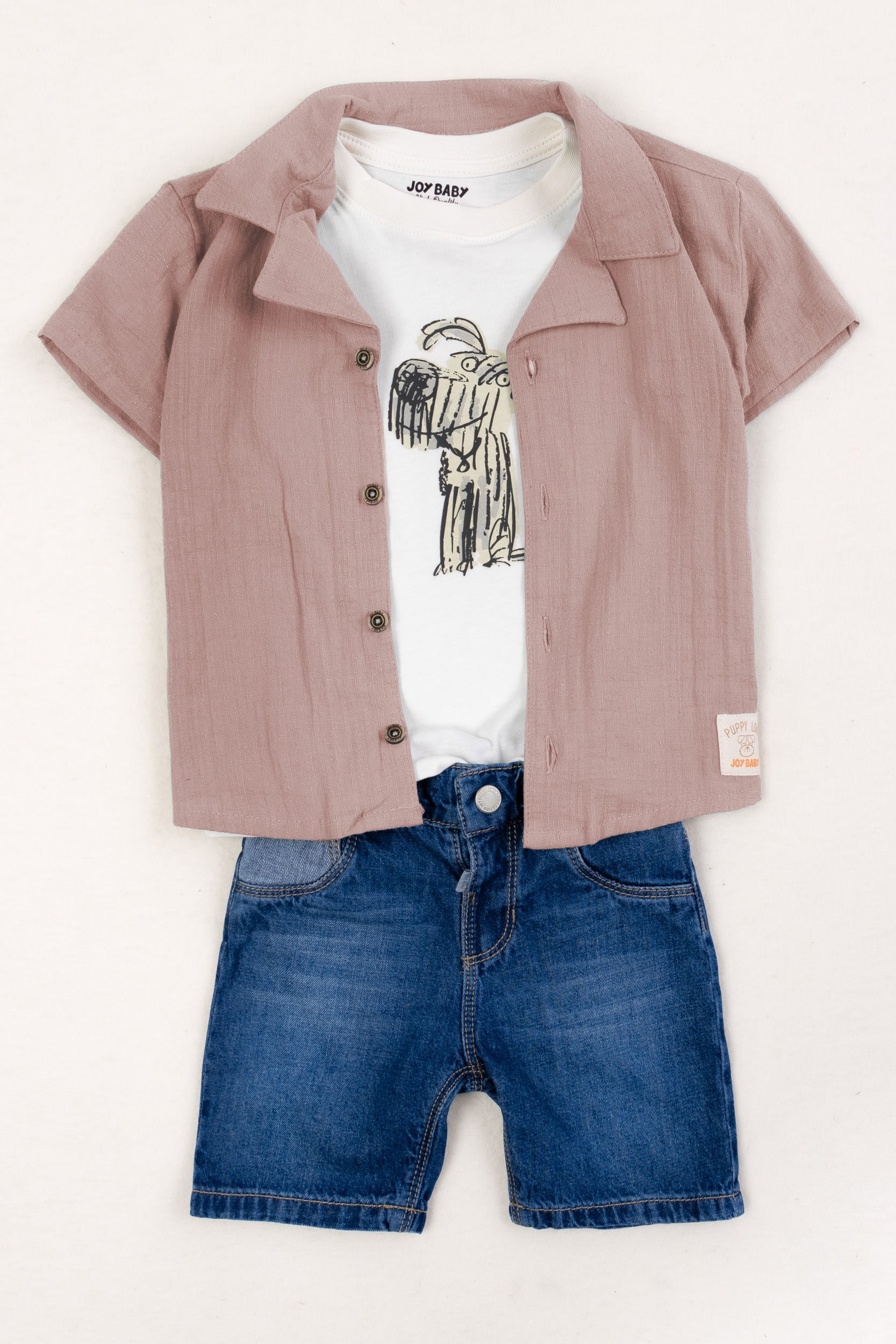 CONJUNTO 3 PRENDAS NIÑO SALMON