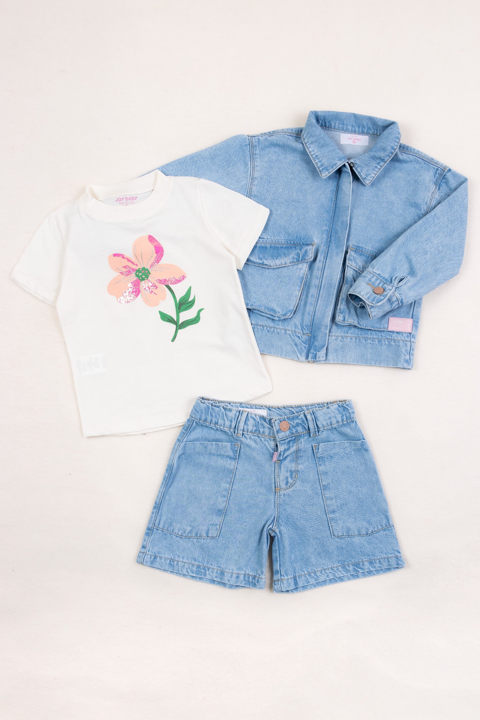 CONJUNTO 3 PRENDAS NIÑA BLANCO